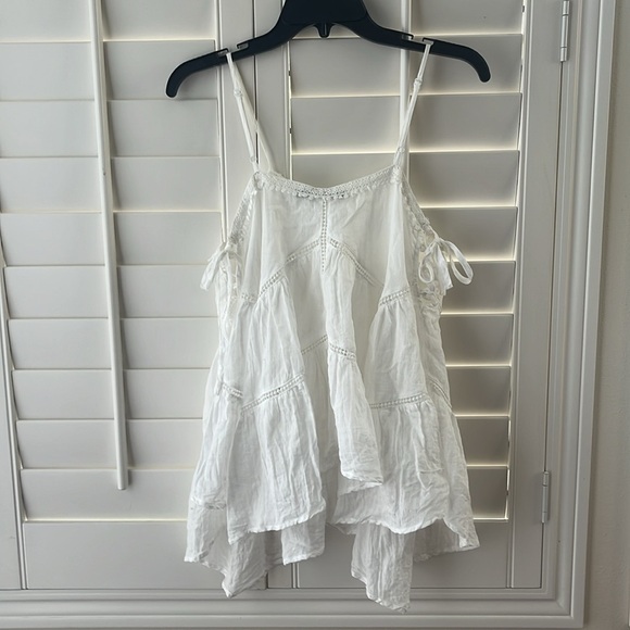 For & Rae Asymmetrical White Cotton Top Size S - Picture 4 of 6